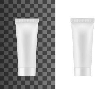Tüp paketi, beyaz plastik kozmetik krem.