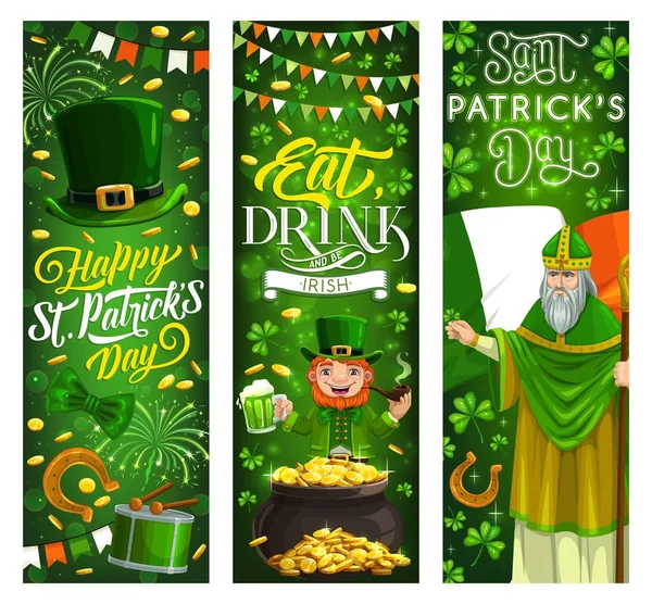 St Patrick Day Leprechaun and Irish Paddy man — Stockový vektor