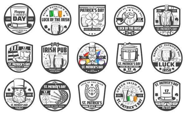 Szczęśliwego dnia Świętego Patryka, irlandzkiego baru piwnego wakacje — Wektor stockowy