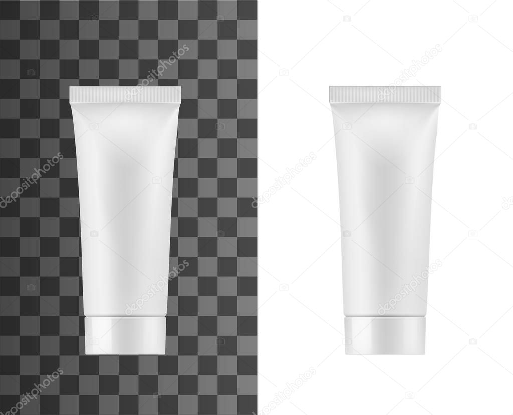 Tube package, white plastic cosmetic cream
