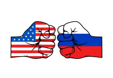 Amerikan ve Rus yumrukları. Usa Rusya 'ya karşı