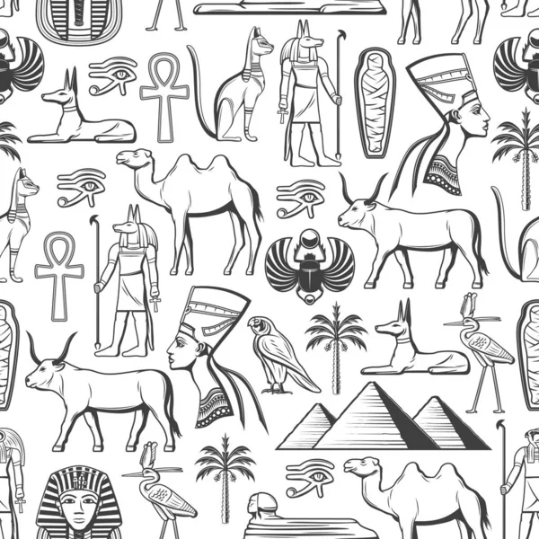 Egypt travel and religion seamless pattern — 스톡 벡터