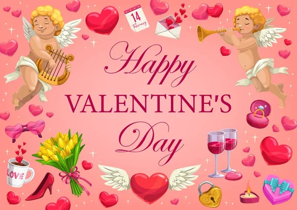 Valentijnsdag vakantie romantische geschenken — Stockvector