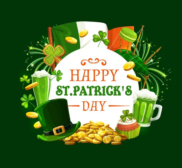 Frame of Patricks day holiday symbols — Stockový vektor