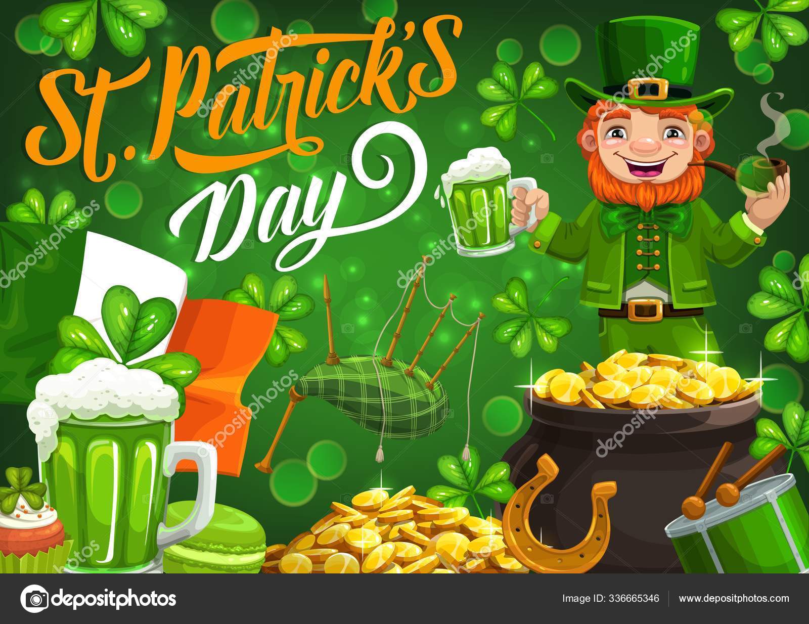 Leprechaun celebrating Saint Patricks day Stock Vector by