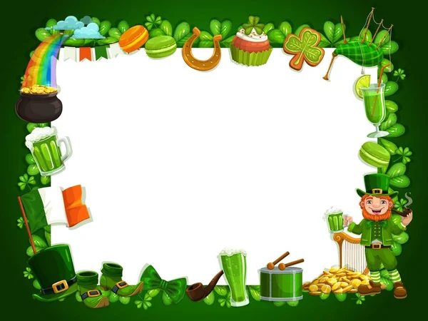 Ierse Patricks vakantie festival shamrocks frame — Stockvector