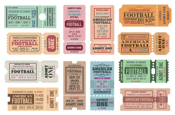 American football geïsoleerde vector tickets — Stockvector