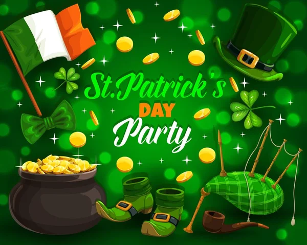 Nationale Ierse vakantie Patricks dag feest items — Stockvector