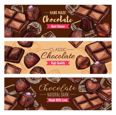 Natural chocolate food products and sweet desserts