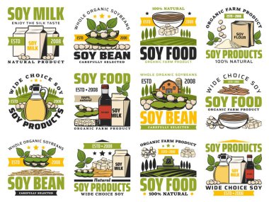 Soy milk and organic soybean vegan products