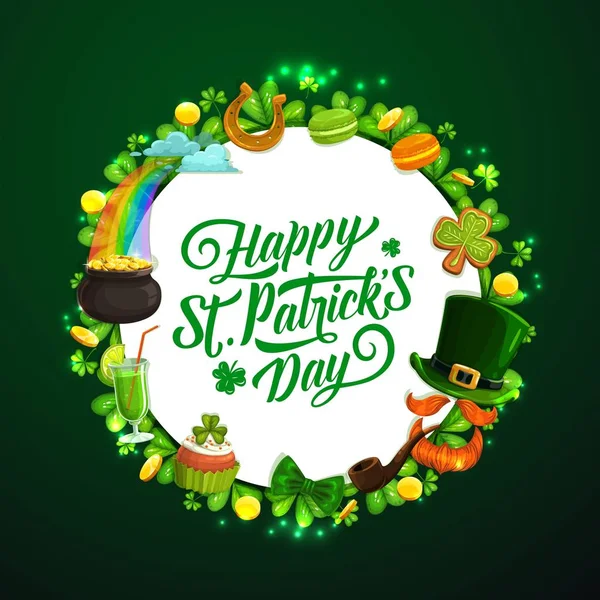 Patricks giorno segni di festa, simboli della primavera irlandese — Vettoriale Stock