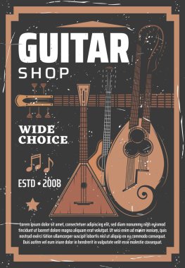 Balalaika, gitar, mandolin. Müzik aletleri