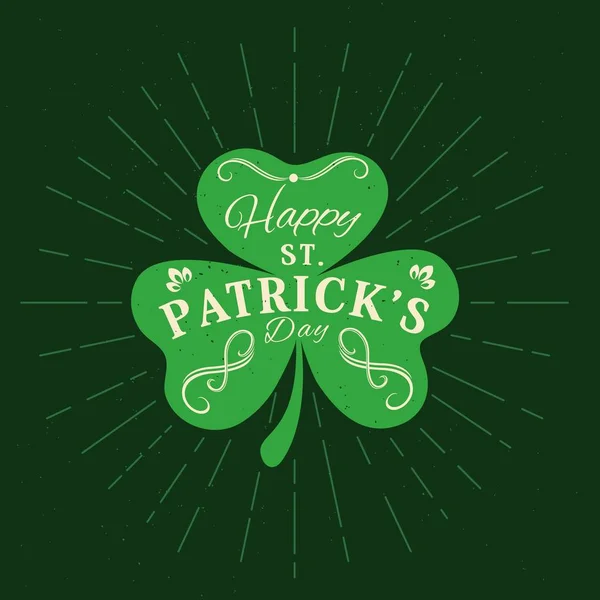 Patricks Day Holiday Shamrock Clover Vector Weleting Card Zelený Shamrockový — Stockový vektor