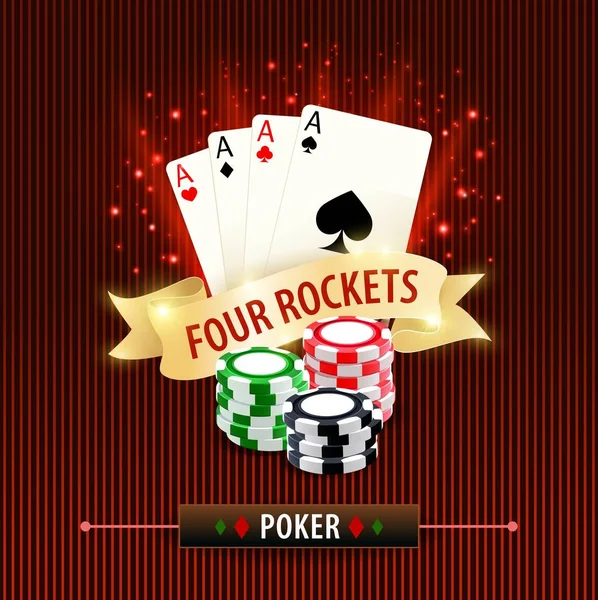 Poker Cards Casino Gambling Games Vector Design Playing Cards Casino — Stock Vector