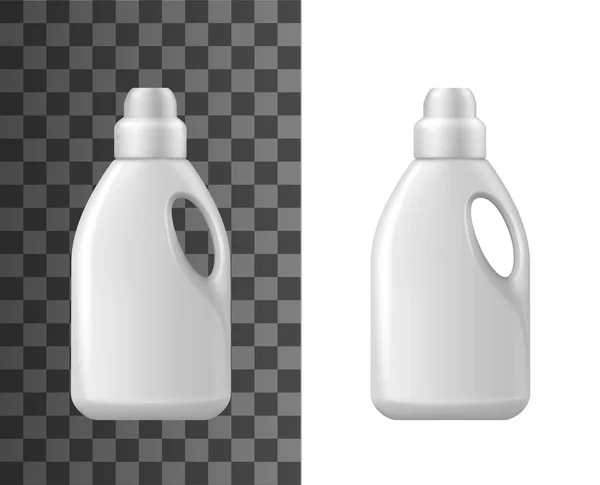 Bottiglie Detergenti Mockup Isolato Vettore Bianco Bottiglia Plastica Realistica Vuota — Vettoriale Stock