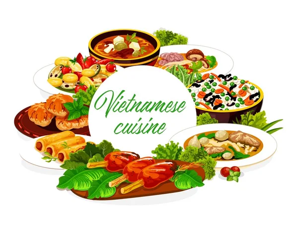 Cuisine Vietnamienne Riz Aux Légumes Soupe Viande Pho Poisson Cuit — Image vectorielle