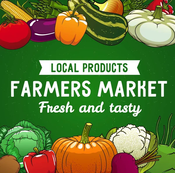 Farm Vegetables Farmer Market Food Vector Design Garden Bell Pepper — Stock Vector
