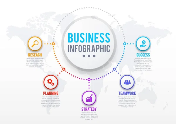 Modelo Infográficos Negócios Gráfico Passo Gráfico Processo Diagrama Apresentação Vetorial — Vetor de Stock