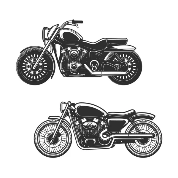 Icônes Isolées Moto Vélo Sport Course Véhicule Routier Vecteur Transport — Image vectorielle