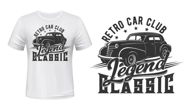 Racing Sport Retro Vehicle Club Vintage Car Shirt Mockup Print — Stock Vector