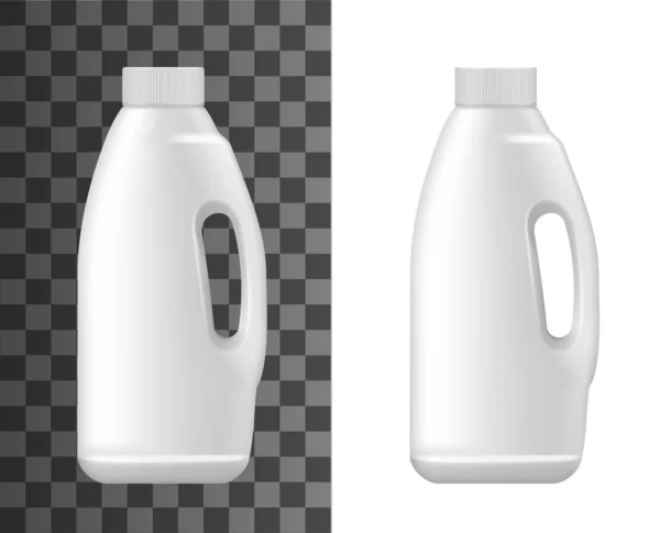 Detergente Liquido Bucato Ammorbidente Tessuti Bottiglia Plastica Bianca Realistica Vettoriale — Vettoriale Stock
