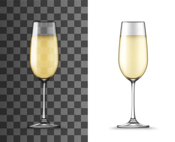 Wine Glass Cup Vector Realistic Mockup Wineglass Sweet Dry Wine — Stock Vector