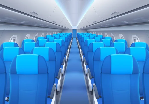 Intérieur Avion Cabine Avion Avec Sièges Fenêtres Design Vectoriel Des — Image vectorielle