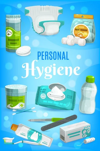 Articoli Igienici Prodotti Cura Personale Sapone Bagno Vettoriale Dentifricio Spazzolino — Vettoriale Stock