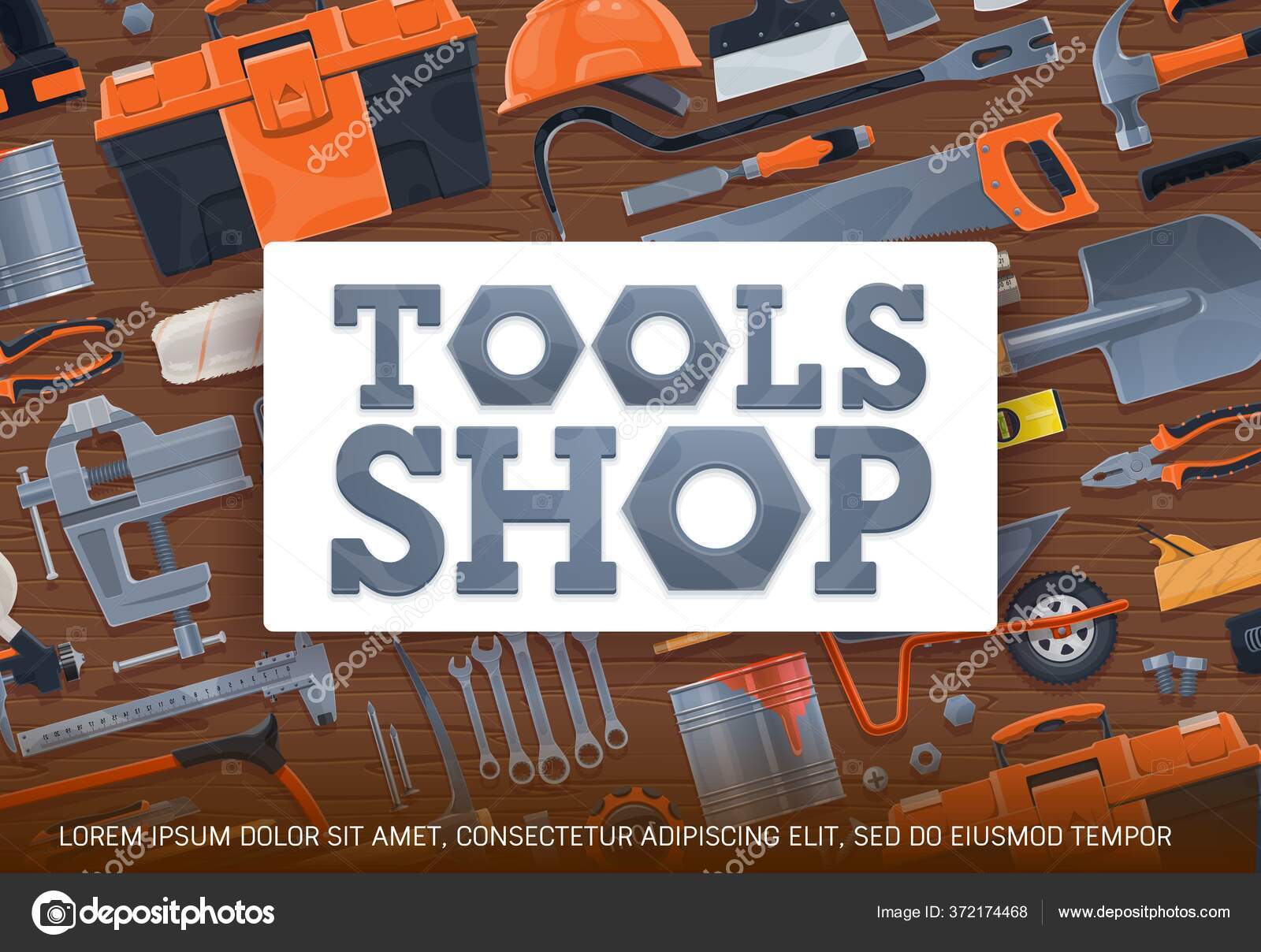 Construction Tools Diy Toolbox Vector Poster Carpentry House Renovation