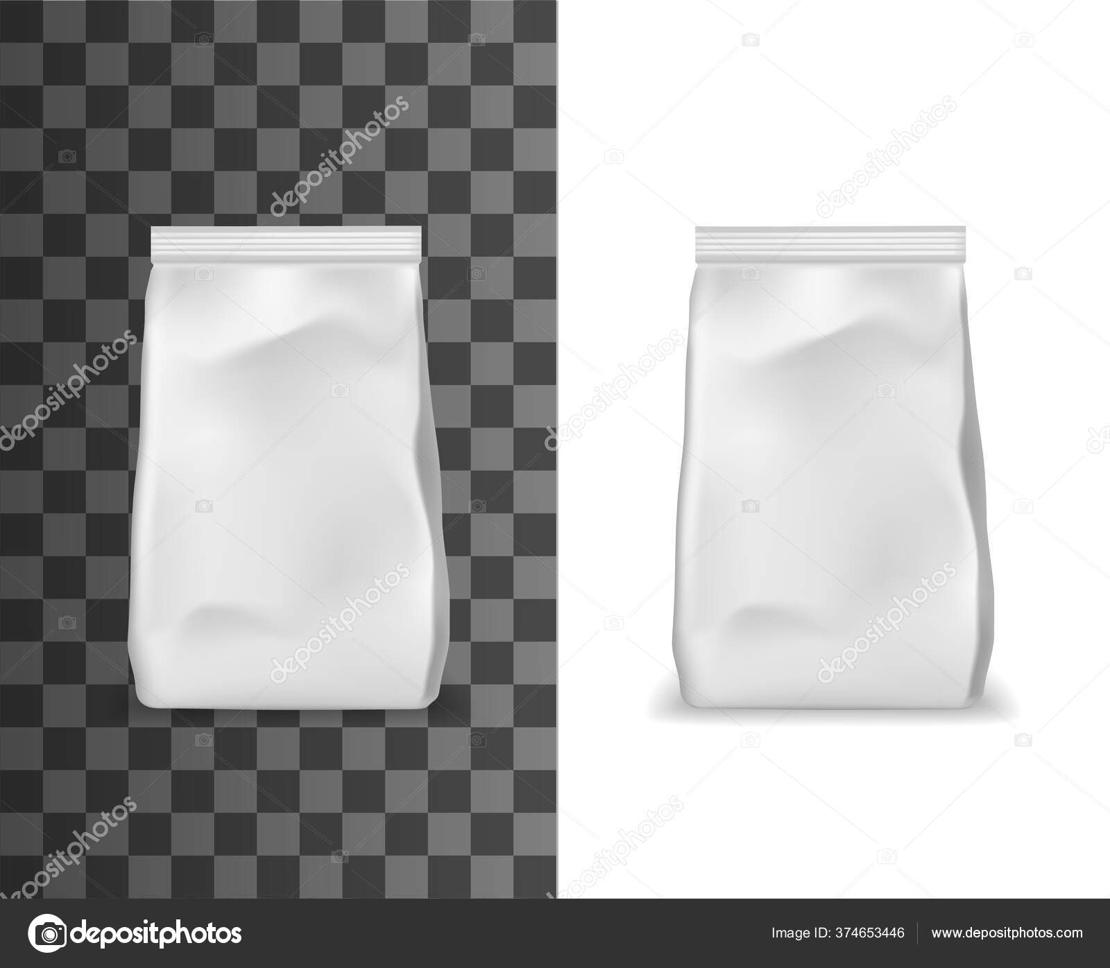 Download Realistic Package Foil Paper Plastic Sachet Pouches Valve Seal Isolated Stock Vector Royalty Free Vector Image By C Seamartini 374653446
