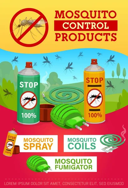 Controlo Pragas Repelentes Desinsetização Mosquitos Insetos Domésticos Desinsetização Proteção Saúde —  Vetores de Stock