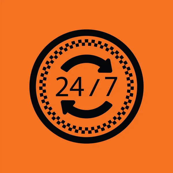 24 hour taxi service icon — Stock Vector