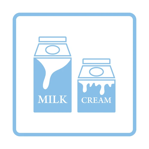 牛奶和奶油的容器图标 — 图库矢量图片