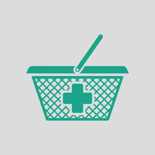 Farmácia carrinho de compras ícone —  Vetores de Stock