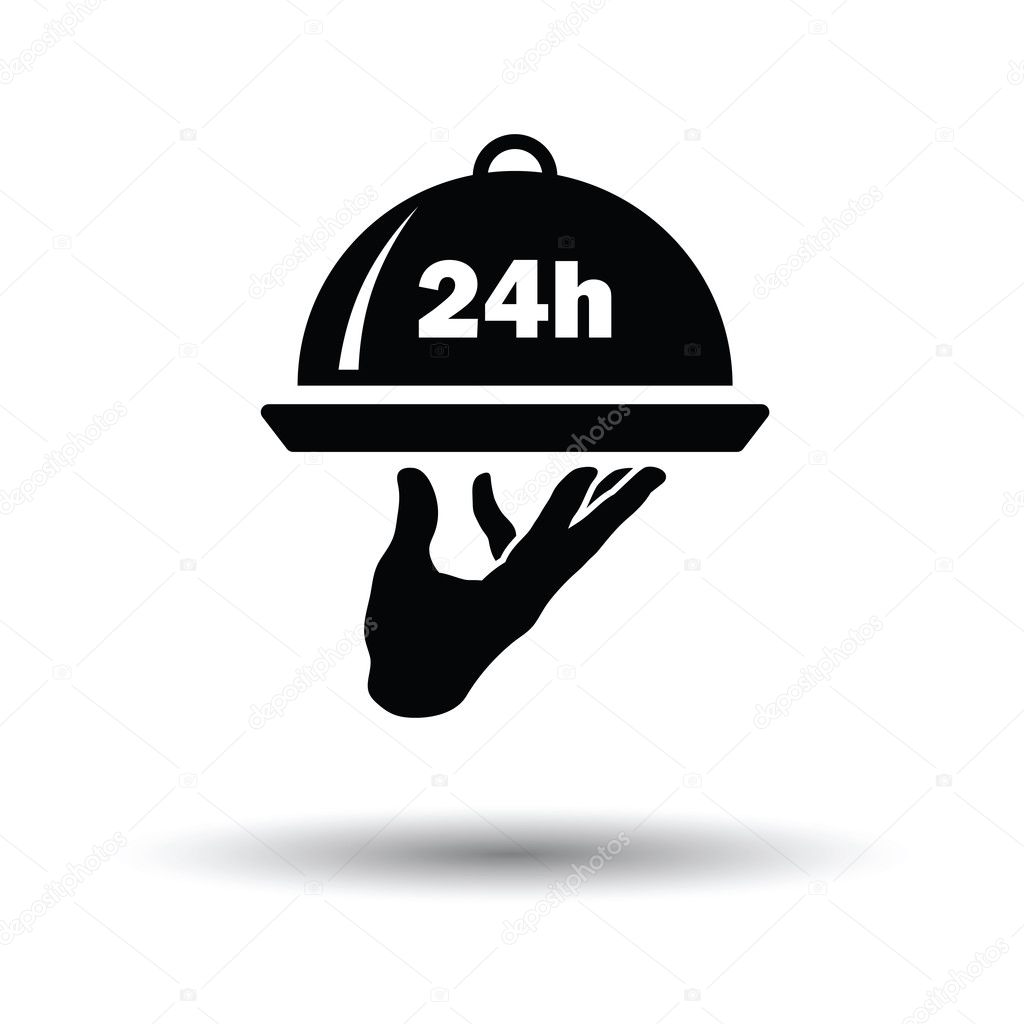 24 hour room service icon Stock Vector by ©angelp 125927888