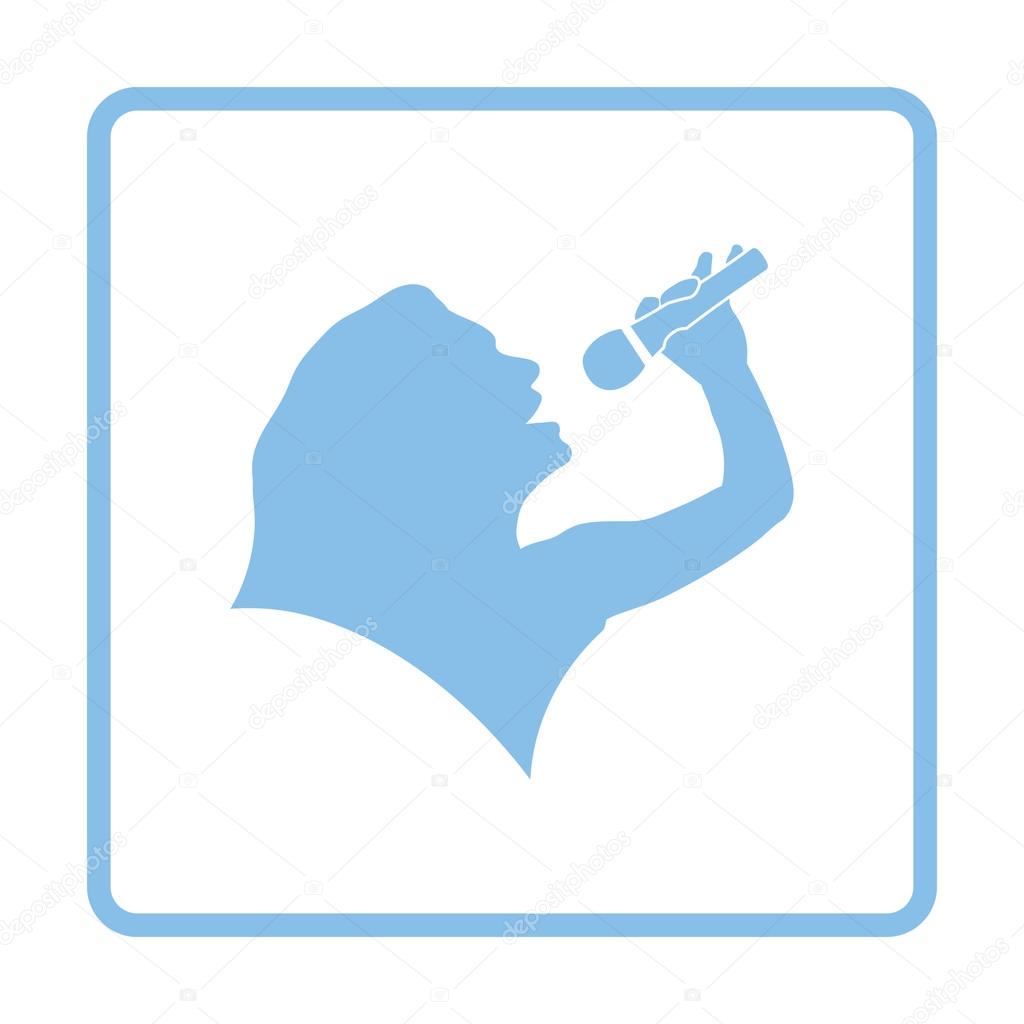 Karaoke womans silhouette icon