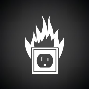 Elektrik prizine yangın simgesi