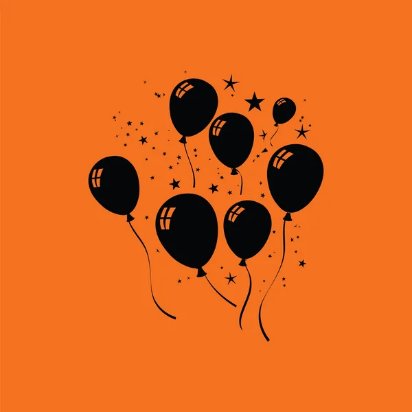 Partyballons und Sterne-Ikone — Stockvektor