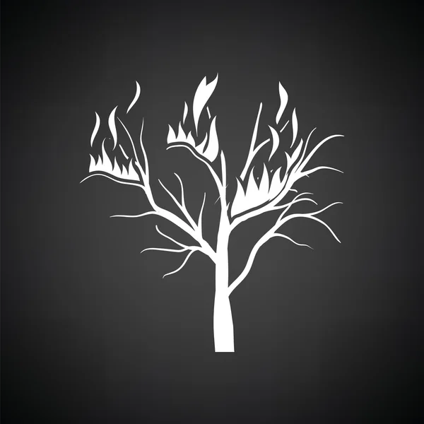 Czarno-białe wildfire ikony — Wektor stockowy