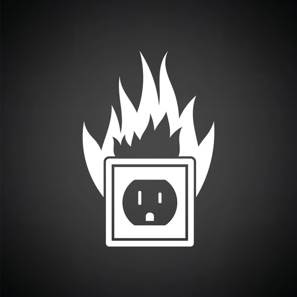 Electric outlet fire icon — Stock Vector