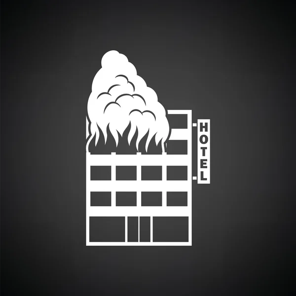 Hotel v ohni ikony — Stockový vektor