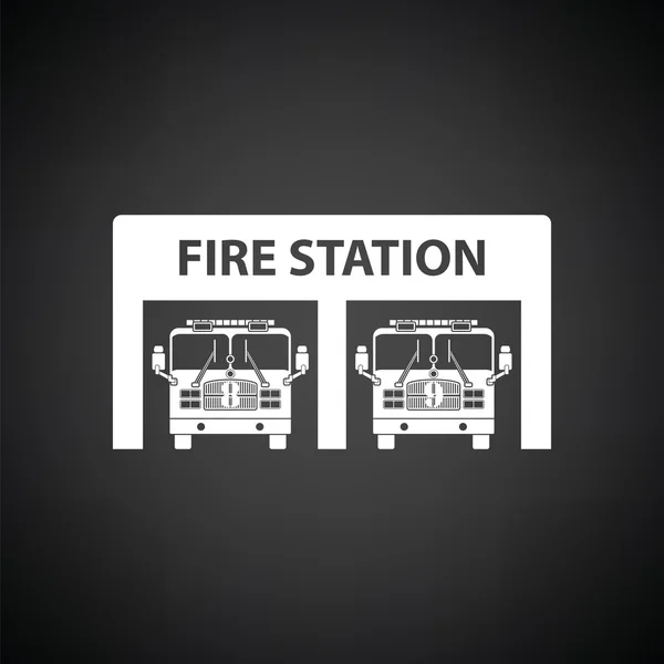 Tűzoltóállomás ikonra — Stock Vector