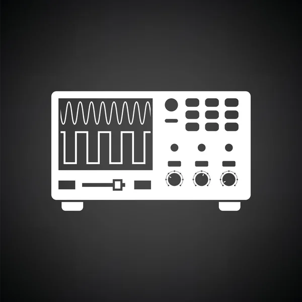 Black and white oscilloscope icon — Stock Vector