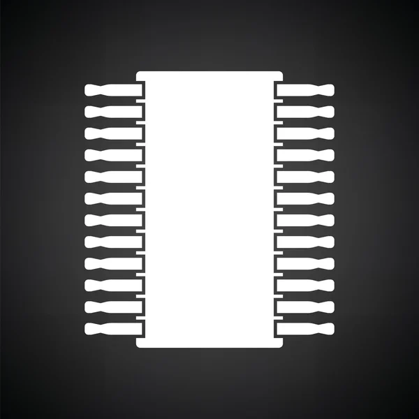 Піктограма чорно- білого чипа — стоковий вектор