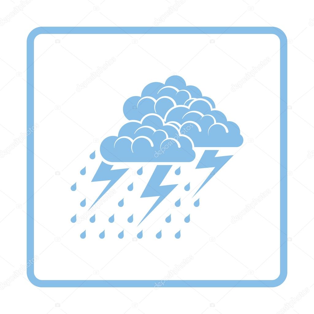 Blue thunderstorm icon
