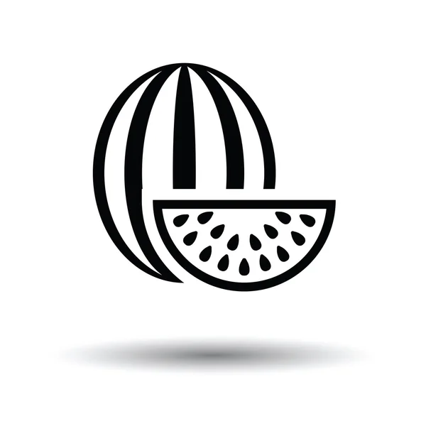 Icône pastèque avec design d'ombre — Image vectorielle