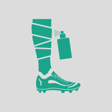 Futbol bacak aerosol anestezik simgesiyle sargılı