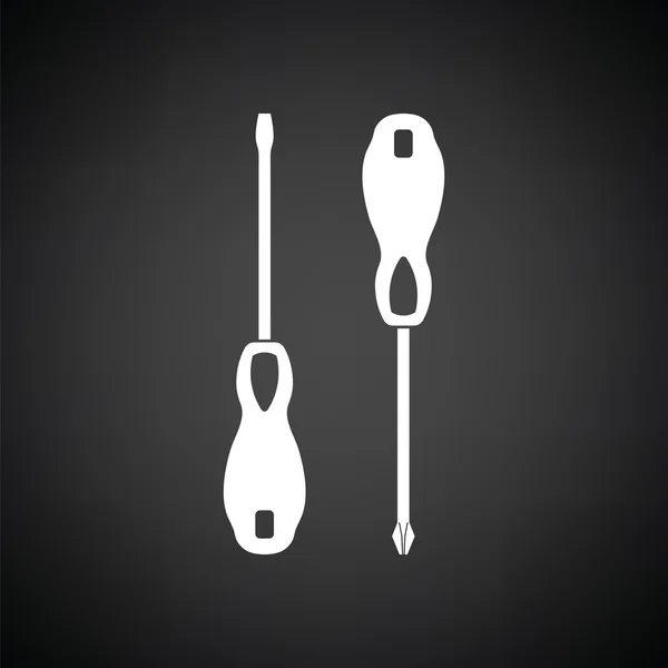 White screwdriver icon — Stock Vector