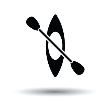 Kayak and paddle icon clipart