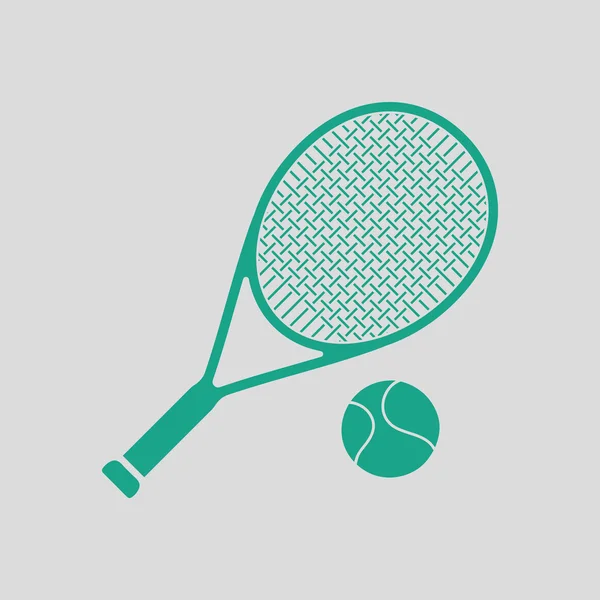 Foguete de tênis e ícone de bola — Vetor de Stock